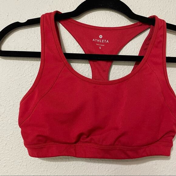 Athleta Red Classic Sports Bra Womens S Athletic Comfortable Workout Gym Top - Picture 2 of 7